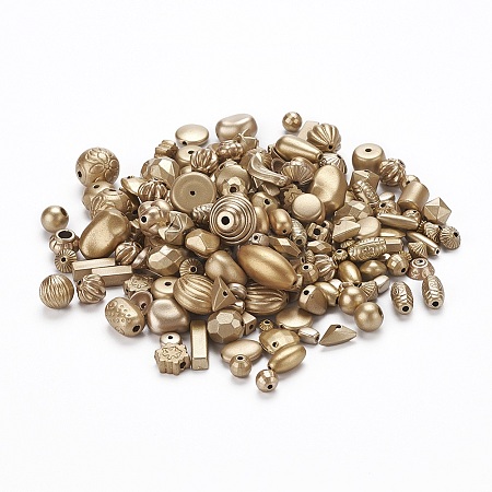 Plated Acrylic Beads MACR-YW0001-29G-1