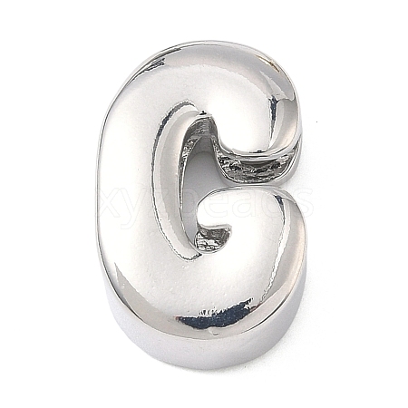 Brass Initial Beads KK-B167-27P-01G-1