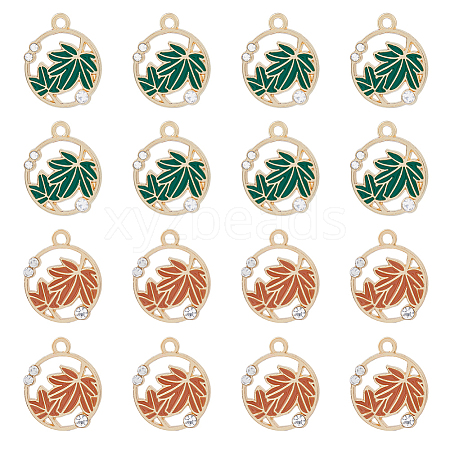 DICOSMETIC 60Pcs 2 Colors Autumn Theme Alloy Enamel Pendants ENAM-DC0001-20-1