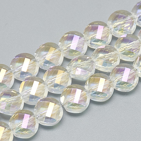 Electroplate Glass Beads Strands X-EGLA-Q098-A05-1