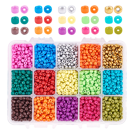 Baking Paint K9 Glass Seed Beads SEED-PH0012-27-4mm-1