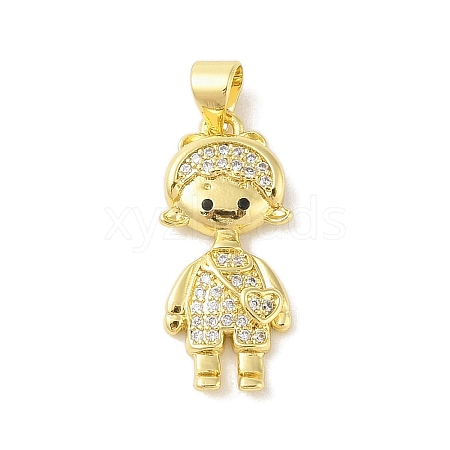 Rack Plating Brass Cubic Zirconia Pendants KK-S380-30G-04-1