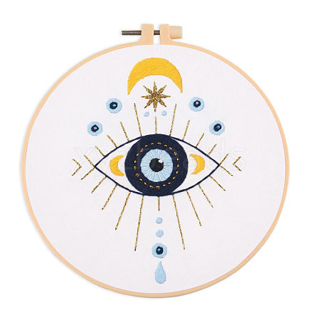 DIY Eye & Moon Pattern Embroidery Kits DIY-E063-01A-1