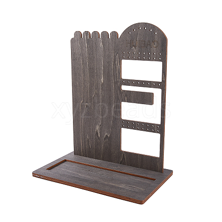Wooden Jewelry Display Tower with Tray EDIS-WH0030-22-1