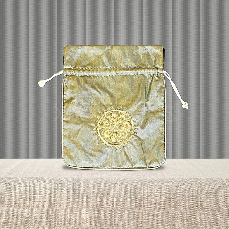 Chinese Style Brocade Drawstring Gift Blessing Bags PW-WG69519-08-1