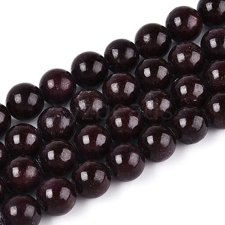 Dyed Natural Mashan Jade Round Beads Strands G-T139-8mm-67I-1