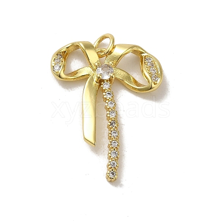 Rack Plating Brass Micro Pave Cubic Zirconia Pendants KK-H473-08F-G-1