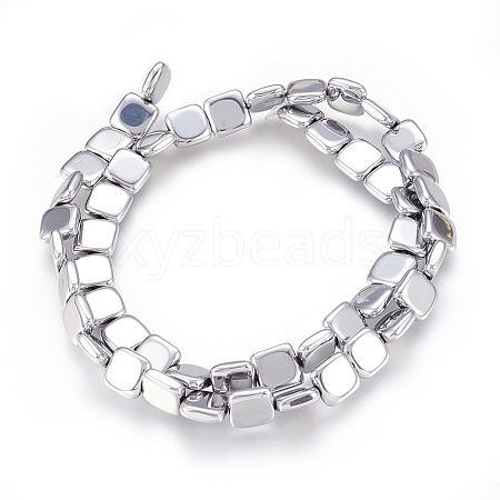 Electroplated Non-magnetic Synthetic Hematite Beads Strands G-P392-A06-1