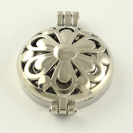 Rack Plating Brass Diffuser Locket Pendants KK-S656-P-1