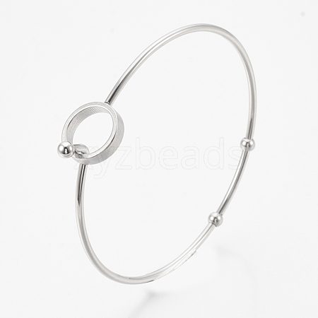 Tarnish Resistant 304 Stainless Steel Bangles STAS-N084-04-1