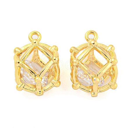 Brass Pave Cubic Zirconia Pendants KK-M286-13G-1