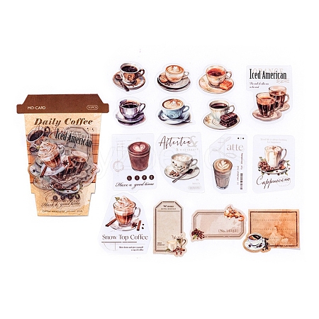 30Pcs Coffee PET Waterproof Stickers PW-WG3F8D7-04-1