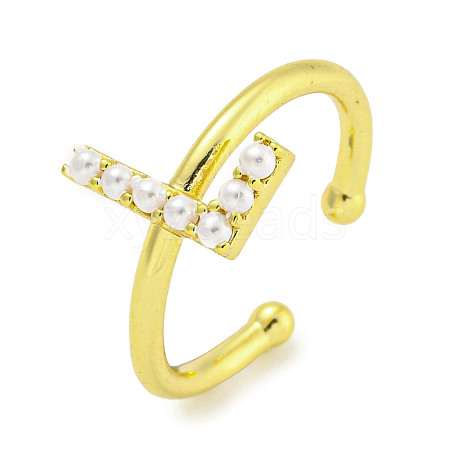 Rack Plating Brass Open Cuff Rings for Women RJEW-F162-01G-L-1