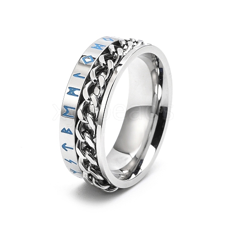 Rotatable Titanium Steel Finger Ring PW-WGE3233-06-1