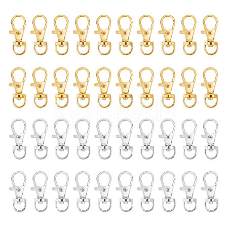 CHGCRAFT 40Pcs 2 Colors Alloy Swivel Lobster Claw Clasps PALLOY-CA0002-23-1-1