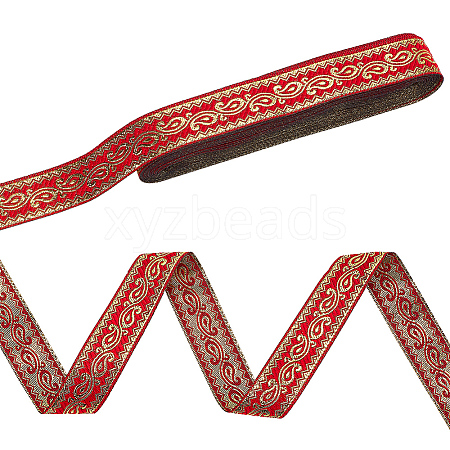 WADORN 1Roll Ethnic Style Embroidery Polyester Ribbons OCOR-WR0001-33A-1