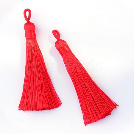 Polyester Tassel Big Pendants Decoration AJEW-S059-07-1