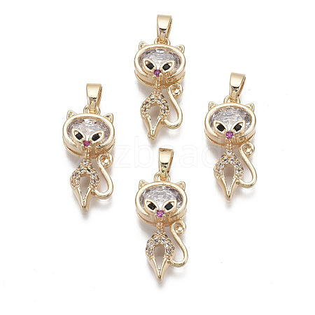 Brass Cubic Zirconia Pendants X-KK-R134-083-NF-1