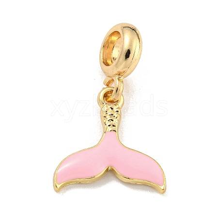 Rack Plating Alloy Enamel Fishtail European Dangle Charms FIND-B034-49G-01-1