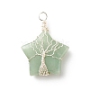 Natural Green Aventurine Pendants PALLOY-JF01635-01-1