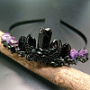 Dyed Natural Quartz & Amethyst Hair Bands PW-WGCBBD1-01-2