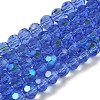 Electroplate Transparent Glass Beads Strands EGLA-A035-T6mm-L14-1