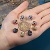 8Pcs 4 Colors Brass Micro Pave Black Cubic Zirconia Spacer Beads ZIRC-SZ0001-31-3