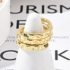 Brass Micro Pave Cubic Zirconia Open Cuff Rings for Women RJEW-R011-10G-01-3