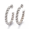 Tarnish Resistant 201 Stainless Steel Half Hoop Earrings EJEW-F257-06P-1