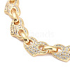 Brass Micro Pave Clear Cubic Zirconia Link Chain Bracelets BJEW-M202-01G-2