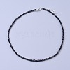 Natural Black Spinel Beaded Necklaces NJEW-K114-A-A20-1