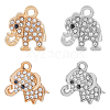 HOBBIESAY 32Pcs 4 Style Alloy Rhinestone Pendants ALRI-HY0001-01-1