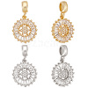 Beebeecraft 4Pcs 2 Colors Brass Pave Clear Cubic Zirconia European Dangle Charms OPDL-BBC0001-01-1