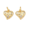 Brass Micro Pave Clear Cubic Zirconia Pendants KK-G544-05G-02-1