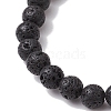 Frosted Round Natural Mixed Gemstone Stretch Bracelets for Women Men BJEW-JB10979-5