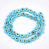 Handmade Evil Eye Lampwork Beads Strands LAMP-S191-02B-14-1