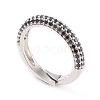 Adjustable Brass Micro Pave Cubic Zirconia Cuff Rings RJEW-L098-007D-P-2