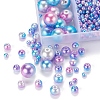497Pcs 5 Style Rainbow ABS Plastic Imitation Pearl Beads OACR-YW0001-07C-6