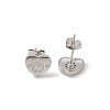 Rack Plating Brass Micro Pave Clear Cubic Zirconia Stud Earrings EJEW-K299-01P-O-4