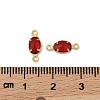 Golden Tone Brass K9 Glass Connector Charms KK-K295-01G-03-3