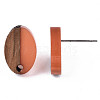 Resin & Walnut Wood Stud Earring Findings MAK-N032-004A-A05-4