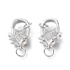 Brass Micro Pave Clear Cubic Zirconia Lobster Claw Clasps ZIRC-Q024-16P-2