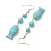 Ocean Series Synthetic Turquoise Dangle Earrings EJEW-JE05849-5