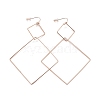 Ion Plating(IP) Rhombus 304 Stainless Steel Dangle Earrings for Women STAS-A057-18RG-1