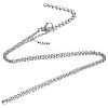 Non-Tarnish 304 Stainless Steel Cable Chain Necklace STAS-T040-PJ206-55-3