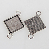 Vintage Tibetan Style Alloy Rhombus Connector Cabochon Bezel Settings X-TIBE-O001-02AS-2