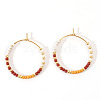 Bohemian Style Handmade Glass Seed Beads Hoop Earrings HV2555-1-1