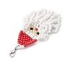 Christmas Santa Claus Glass Seed Beads Pendant Decorations HJEW-JM02353-4