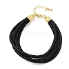 Microfiber Leather Multi-strand Cord Bracelets Makings FB-CBA983F-01G-12-1
