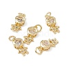 Brass Micro Pave Cubic Zirconia Pendants KK-E068-VB202-4